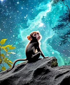 Baby Black Monkey Diamond Painting