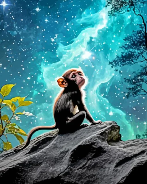 Baby Black Monkey Diamond Painting