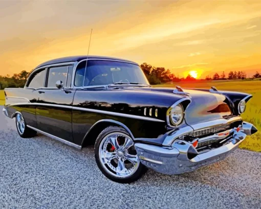 Black 57 Chevy Diamond Painting