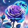 Blooming Blue And Purple Rose Diamond Painting