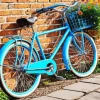 Blue Bike With Flowers Basket Diamond Painting