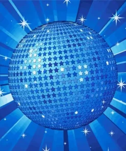 Blue Disco Ball Diamond Painting