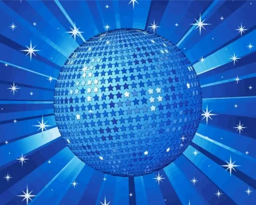 Blue Disco Ball Diamond Painting