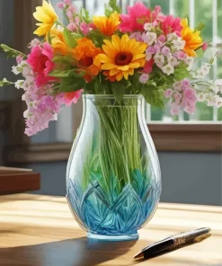 Blue Glass Vase Diamond Painting