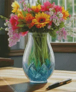 Blue Glass Vase Diamond Painting