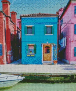 Blue House Burano Diamond Painting