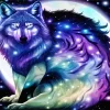 Galaxy Blue And Purple Wolf Diamond Painting