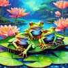 Green Frog Family Diamond Painting