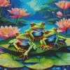 Green Frog Family Diamond Painting