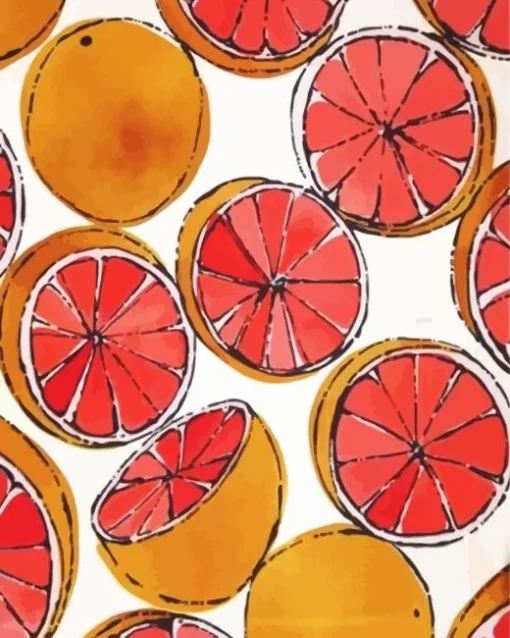 Illustration Blood Orange Diamond Painting