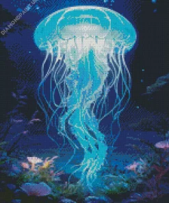 Light Blue Jellyfish Diamond Painting