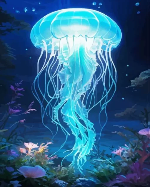 Light Blue Jellyfish Diamond Painting