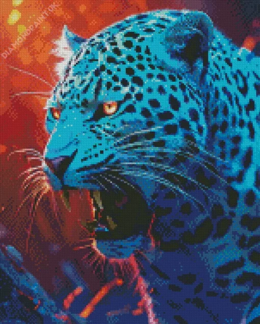 Blue Jaguar Diamond Painting