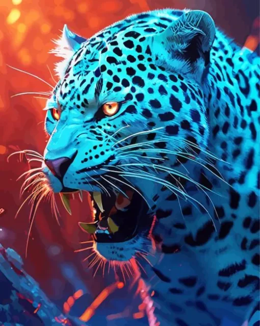 Blue Jaguar Diamond Painting