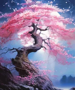 Moonlight Blossom Tree Art Diamond Painting