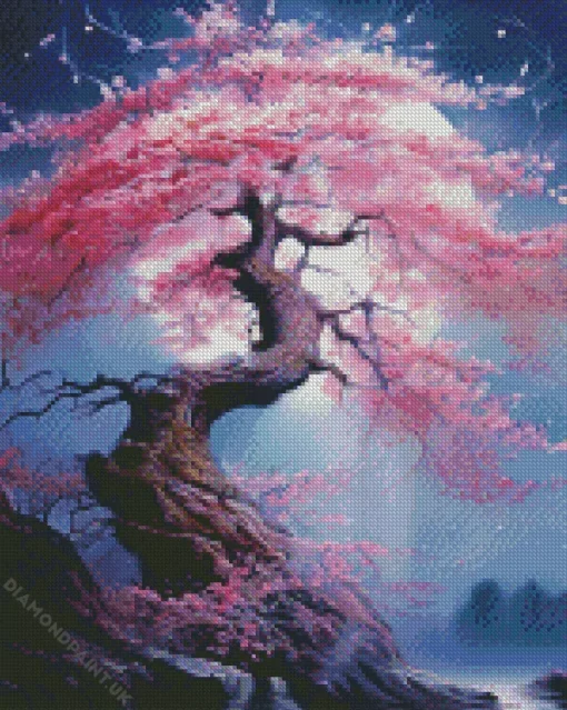 Moonlight Blossom Tree Art Diamond Painting