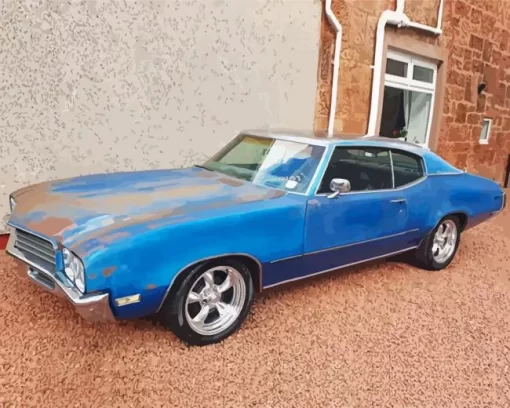 Old Blue Buick Skylark Diamond Painting