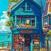 Seaside Book Shop Diamond Painting