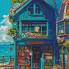 Seaside Book Shop Diamond Painting