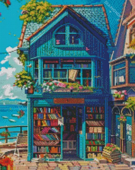 Seaside Book Shop Diamond Painting