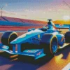 The Blue Formula 1 Car Diamond Painting