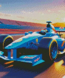 The Blue Formula 1 Car Diamond Painting