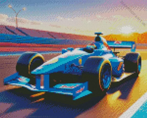 The Blue Formula 1 Car Diamond Painting