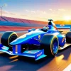 The Blue Formula 1 Car Diamond Painting