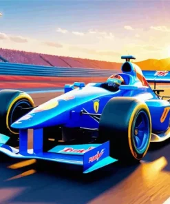 The Blue Formula 1 Car Diamond Painting