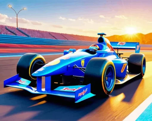 The Blue Formula 1 Car Diamond Painting