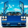 Vintage Blue Lamborghini Diamond Painting