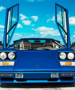 Vintage Blue Lamborghini Diamond Painting