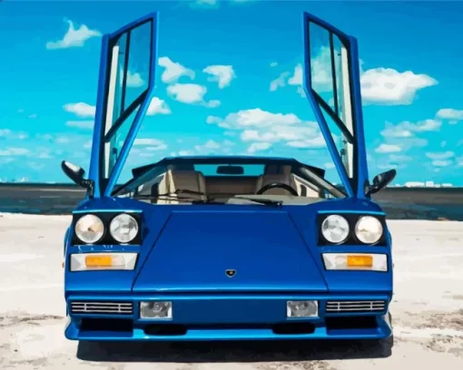 Vintage Blue Lamborghini Diamond Painting