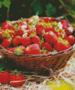 Basket Of Strawberries Diamond Painting