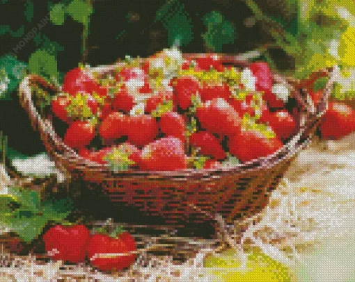 Basket Of Strawberries Diamond Painting