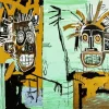 Basquiat Two Heads On Gold Diamond Painting