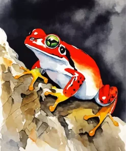 Big Orange Frog Diamond Painting