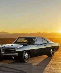 Black 1969 Charger Diamond Painting