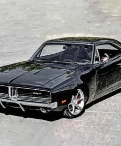 Black 69 Dodge Charger Diamond Painting