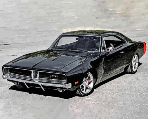 Black 69 Dodge Charger Diamond Painting