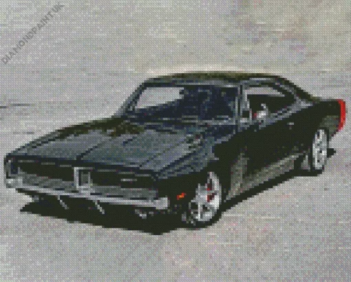 Black 69 Dodge Charger Diamond Painting