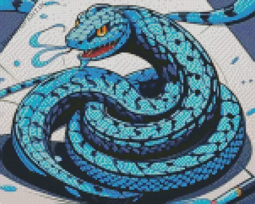 Black And Blue Snake Diamond Painting