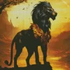 Black And Gold Lion Diamond Painting