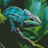 Blue And Green Chameleon Diamond Painting