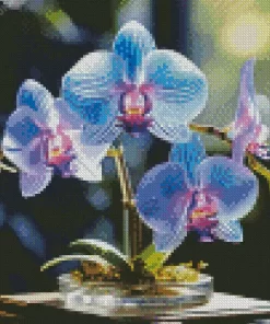 Blue And Pink Orchid Diamond Painting