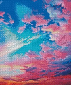 Blue And Pink Sunset Diamond Painting