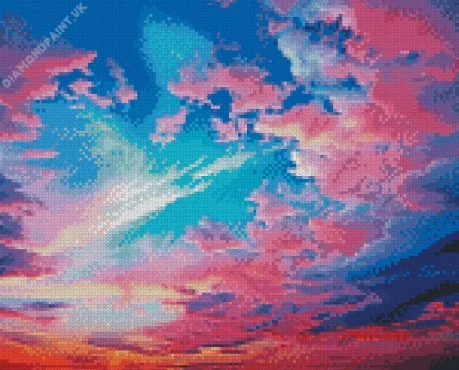 Blue And Pink Sunset Diamond Painting