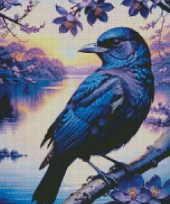 Blue And Purple Bird Diamond Painting