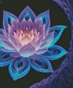 Blue And Purple Lotus Flower Diamond Painting