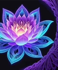 Blue And Purple Lotus Flower Diamond Painting v